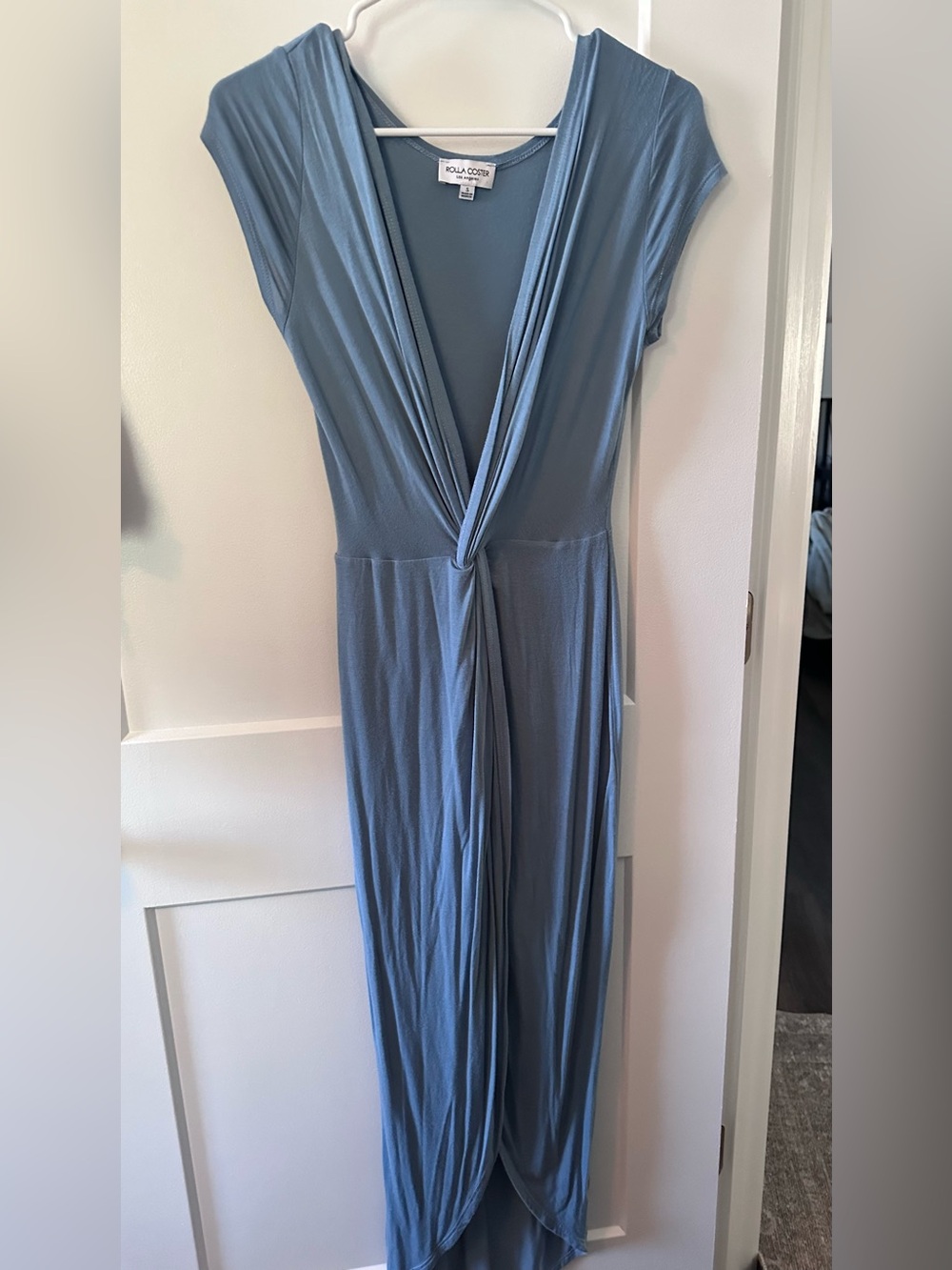 Rolla Coster Dusty Blue Twist-Front Maxi Dress